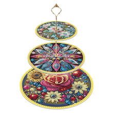 Load image into Gallery viewer, 3 Tier Diamond Painting Cupcake Stand Mandala Butterfly Sunflower for Art Crafts
