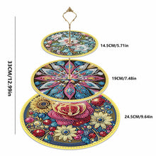 Load image into Gallery viewer, 3 Tier Diamond Painting Cupcake Stand Mandala Butterfly Sunflower for Art Crafts
