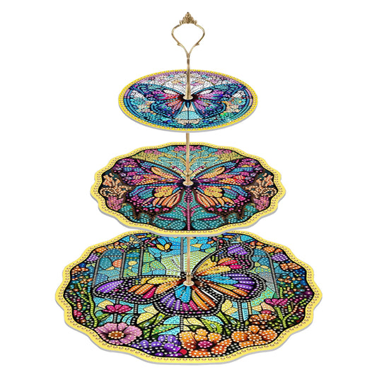 3 Tier Diamond Painting Cupcake Stand Mandala Butterfly Sunflower for Art Crafts