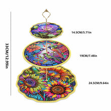 Load image into Gallery viewer, 3 Tier Sunflower Diamond Painting Cupcake Stand Diamond Art Tiered Serving Tray
