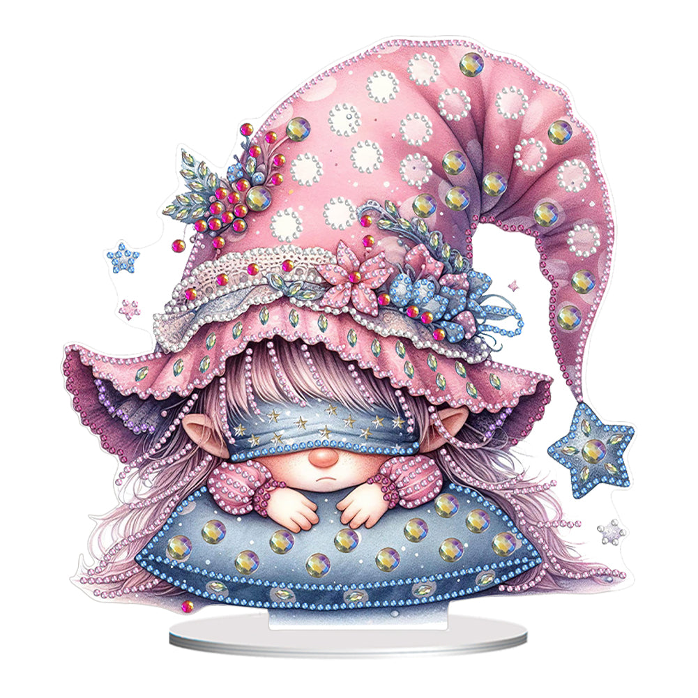 Double Side Sleeping Gnome Diamond Painting Desktop Ornaments Kit for Home Decor