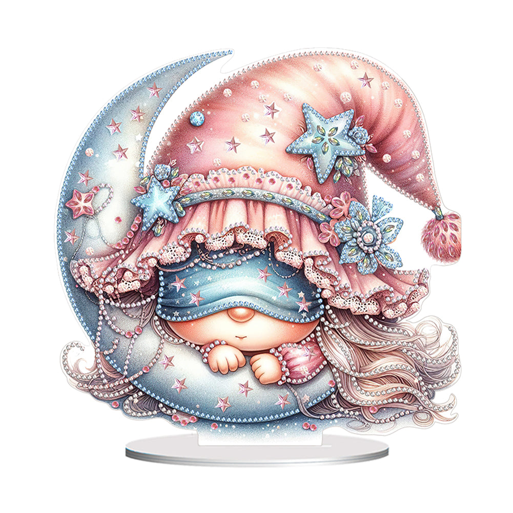 Double Side Sleeping Gnome Diamond Painting Desktop Ornaments Kit for Home Decor