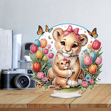 Load image into Gallery viewer, Double Side Parent-Child Tiger Diamond Painting Desktop Ornaments for Home Decor
