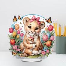 Load image into Gallery viewer, Double Side Parent-Child Tiger Diamond Painting Desktop Ornaments for Home Decor
