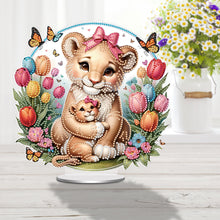 Load image into Gallery viewer, Double Side Parent-Child Tiger Diamond Painting Desktop Ornaments for Home Decor

