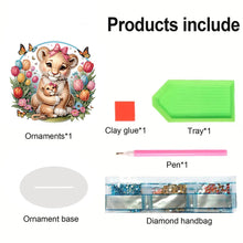 Load image into Gallery viewer, Double Side Parent-Child Tiger Diamond Painting Desktop Ornaments for Home Decor
