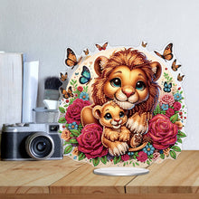Load image into Gallery viewer, Double Side Parent-Child Lion Diamond Painting Desktop Ornaments for Home Decor
