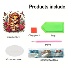 Load image into Gallery viewer, Double Side Parent-Child Lion Diamond Painting Desktop Ornaments for Home Decor
