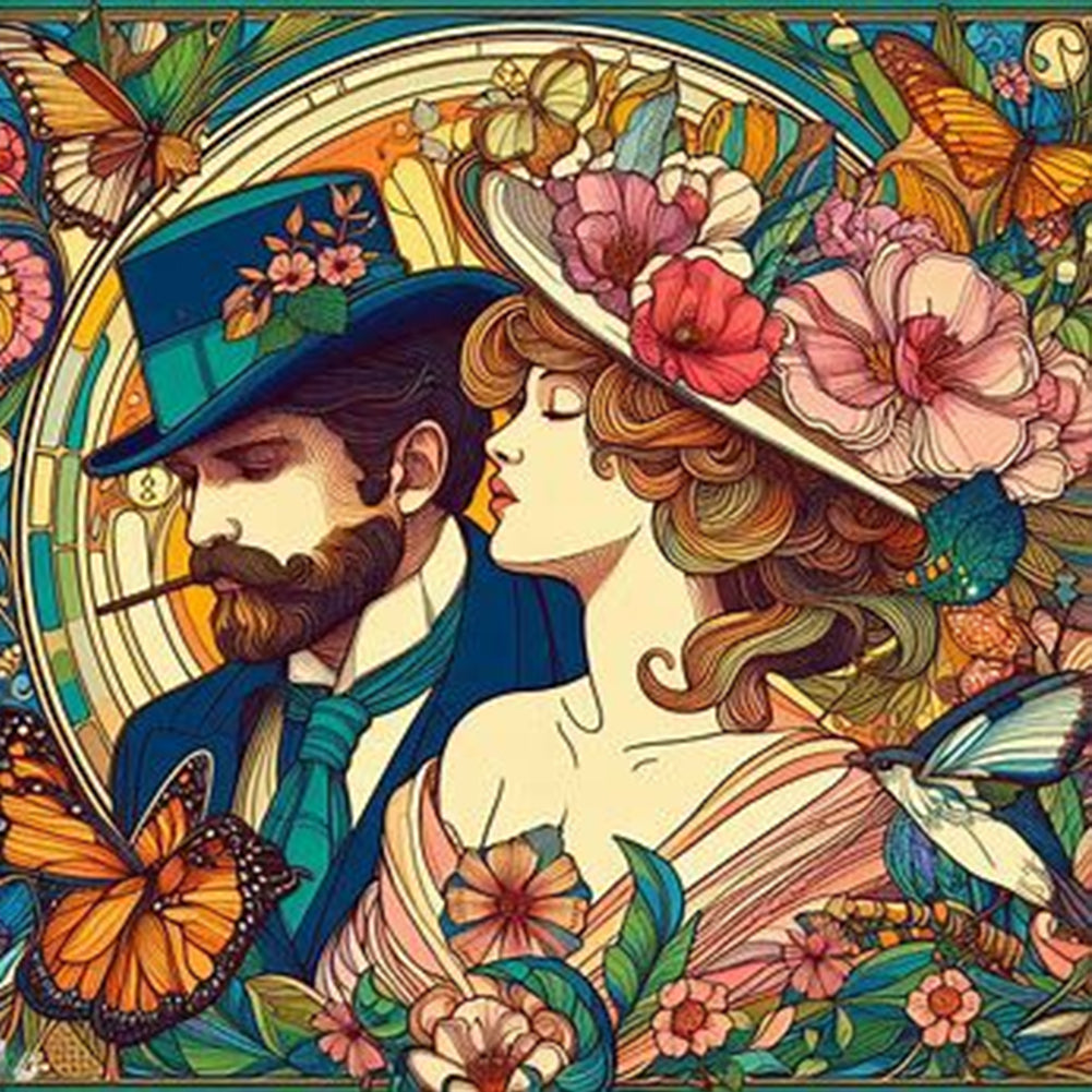 Diamond Painting - Full Round - gentleman lady (40*40CM)