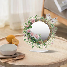 Load image into Gallery viewer, Acrylic Flowers Dragonfly DIY Diamond Art Mirror Crystal Diamond Painting Mirror
