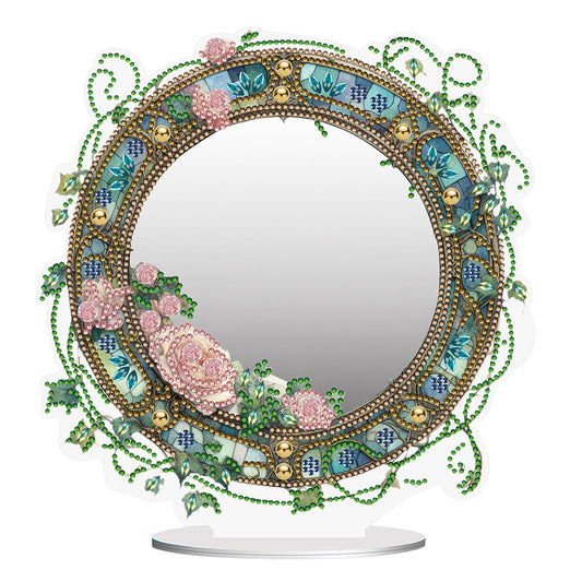 Acrylic Small Flower Disk DIY Diamond Art Mirror Crystal Diamond Painting Mirror