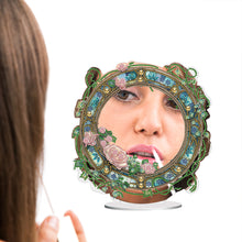 Load image into Gallery viewer, Acrylic Small Flower Disk DIY Diamond Art Mirror Crystal Diamond Painting Mirror
