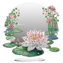 Load image into Gallery viewer, Acrylic Lotus DIY Diamond Art Mirror Crystal Diamond Art Painting Mirror Decor
