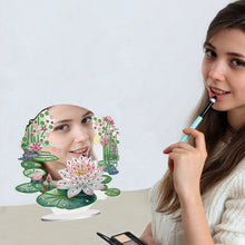 Load image into Gallery viewer, Acrylic Lotus DIY Diamond Art Mirror Crystal Diamond Art Painting Mirror Decor
