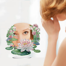 Load image into Gallery viewer, Acrylic Lotus DIY Diamond Art Mirror Crystal Diamond Art Painting Mirror Decor
