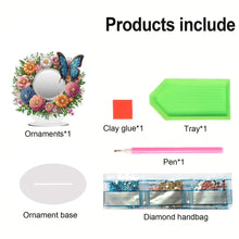 Load image into Gallery viewer, Acrylic Flowers Butterfly DIY Diamond Art Mirror Crystal Diamond Painting Mirror
