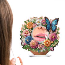 Load image into Gallery viewer, Acrylic Flowers Butterfly DIY Diamond Art Mirror Crystal Diamond Painting Mirror
