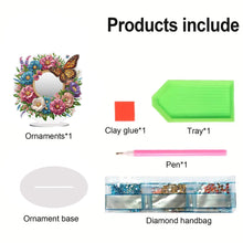 Load image into Gallery viewer, Acrylic Flowers Butterfly DIY Diamond Art Mirror Crystal Diamond Painting Mirror
