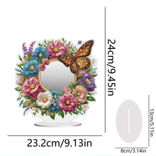 Load image into Gallery viewer, Acrylic Flowers Butterfly DIY Diamond Art Mirror Crystal Diamond Painting Mirror
