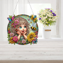 Load image into Gallery viewer, Double Sided Special Shape Cute Girl Diamond Art Pendant for Garden Window Decor
