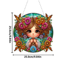 Load image into Gallery viewer, Double Sided Special Shape Cute Girl Diamond Art Pendant for Garden Window Decor
