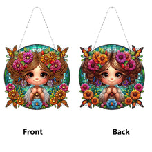Load image into Gallery viewer, Double Sided Special Shape Cute Girl Diamond Art Pendant for Garden Window Decor
