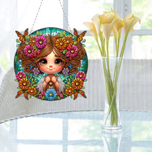 Load image into Gallery viewer, Double Sided Special Shape Cute Girl Diamond Art Pendant for Garden Window Decor
