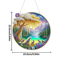 Load image into Gallery viewer, Landscape Double Sided Effect Diamond Painting Hanging Pendant for Kid DIY Craft
