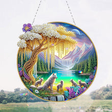 Load image into Gallery viewer, Landscape Double Sided Effect Diamond Painting Hanging Pendant for Kid DIY Craft
