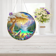 Load image into Gallery viewer, Landscape Double Sided Effect Diamond Painting Hanging Pendant for Kid DIY Craft
