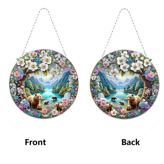 Landscape Double Sided Effect Diamond Painting Hanging Pendant for Kid DIY Craft