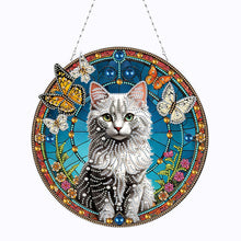 Load image into Gallery viewer, Cat Dog Double Sided Effect Diamond Painting Hanging Pendant Home Windows Decor
