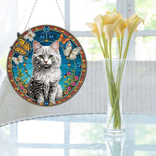 Load image into Gallery viewer, Cat Dog Double Sided Effect Diamond Painting Hanging Pendant Home Windows Decor
