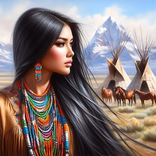 Load image into Gallery viewer, Diamond Painting - Full Round - indian woman (40*40CM)

