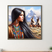 Load image into Gallery viewer, Diamond Painting - Full Round - indian woman (40*40CM)
