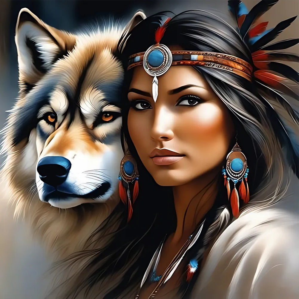 Diamond Painting - Full Round - indian woman (40*40CM)