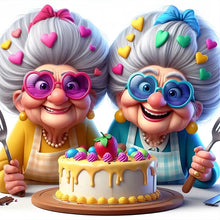 Load image into Gallery viewer, Diamond Painting - Full Round - Funny grandma (30*30CM)
