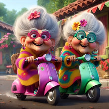 Load image into Gallery viewer, Diamond Painting - Full Round - Funny grandma (30*30CM)
