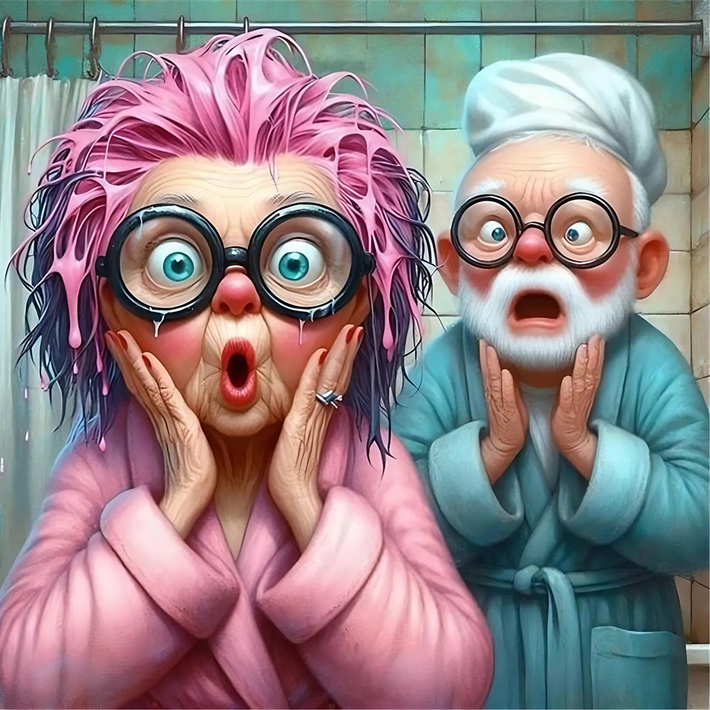 Diamond Painting - Full Round - Funny grandma (30*30CM)