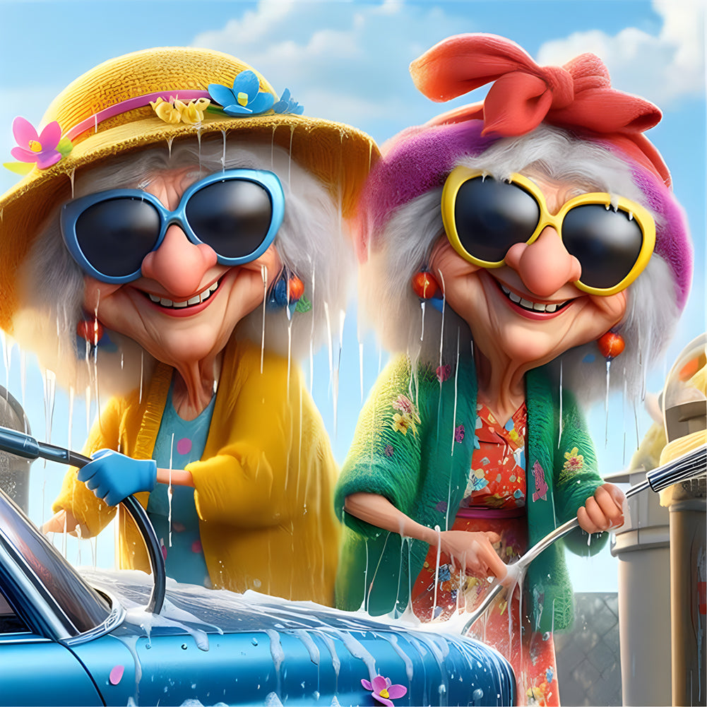 Diamond Painting - Full Round - Funny grandma (30*30CM)