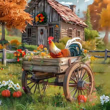 Load image into Gallery viewer, Diamond Painting - Full Round - village rooster (40*40CM)
