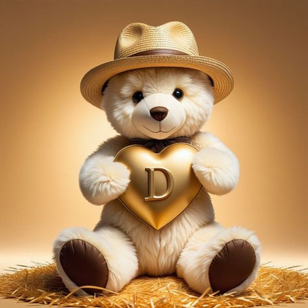 Diamond Painting - Full Round - Bear letter D (40*40CM)