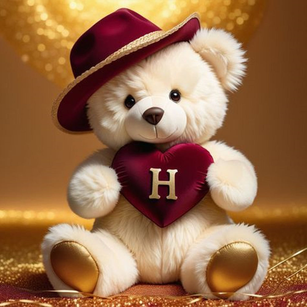 Diamond Painting - Full Round - Bear letter H (40*40CM)