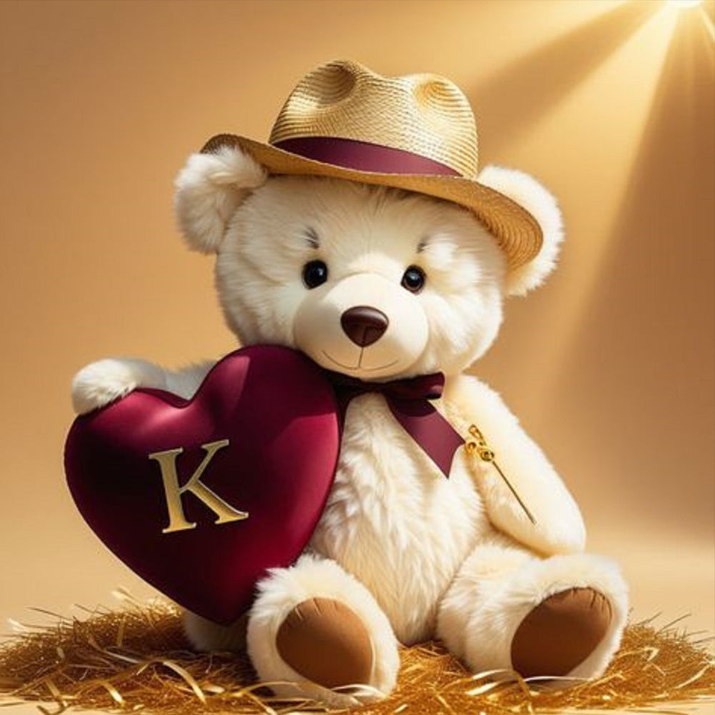 Diamond Painting - Full Round - Bear letter K (40*40CM)