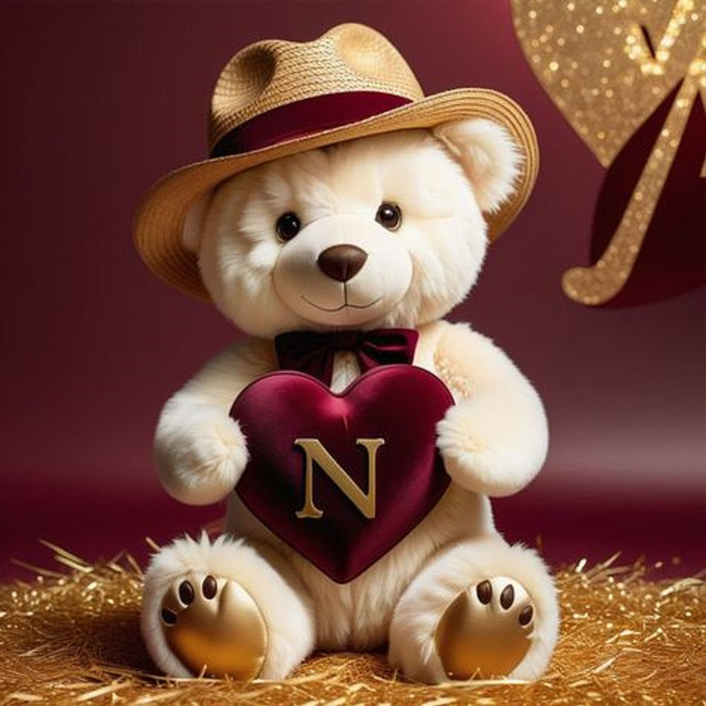 Diamond Painting - Full Round - Bear letter N (40*40CM)