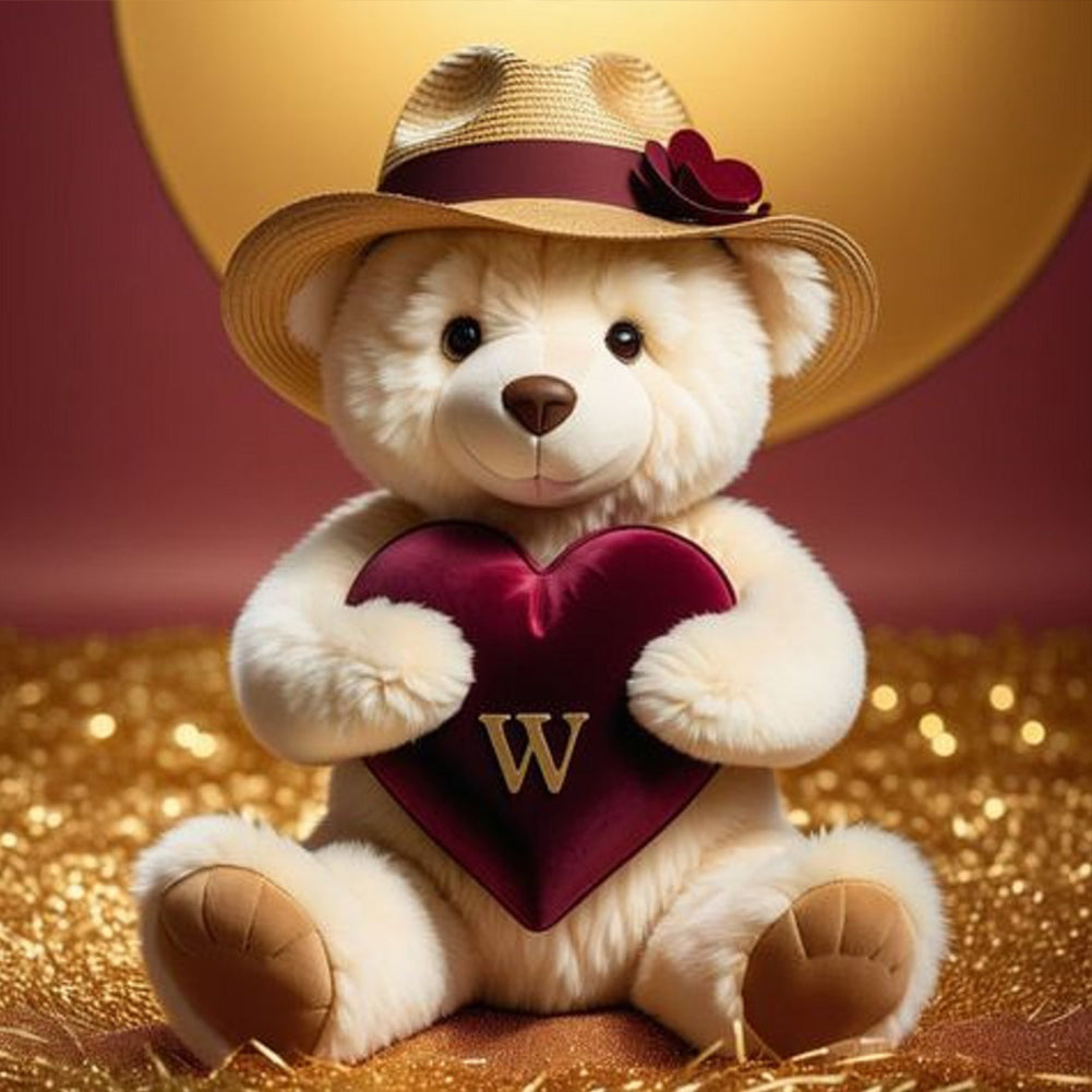 Diamond Painting - Full Round - Bear letter W (40*40CM)