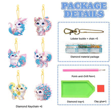 Load image into Gallery viewer, 6Pcs Acrylic Double Sided Fantasy Animals Diamond Painting Keychain for Adults
