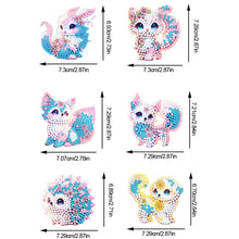 Load image into Gallery viewer, 6Pcs Acrylic Double Sided Fantasy Animals Diamond Painting Keychain for Adults
