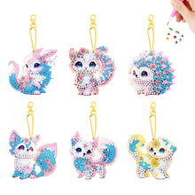 Load image into Gallery viewer, 6Pcs Acrylic Double Sided Fantasy Animals Diamond Painting Keychain for Adults
