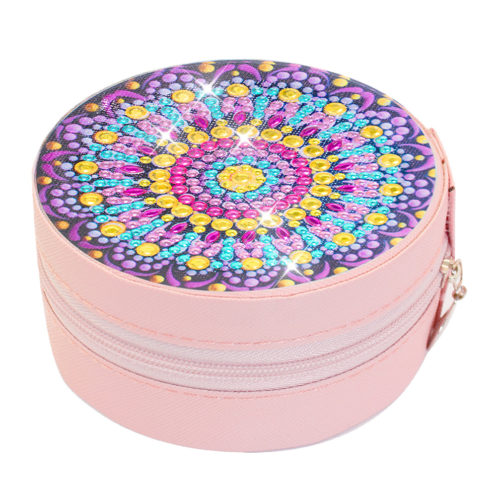 PU Partial Special Shaped Mandala Diamond Art Jewelry Box for Necklaces Earrings